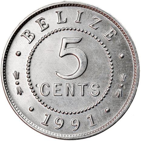 Belizean Coin 5 Cents | Queen Elizabeth II | KM34a | Belize | 1976 - 2018