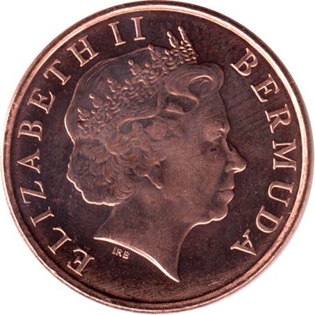 Bermuda | 1 Cent Coin | Queen Elizabeth II | Wild Boar | KM107a | 2007 - 2009