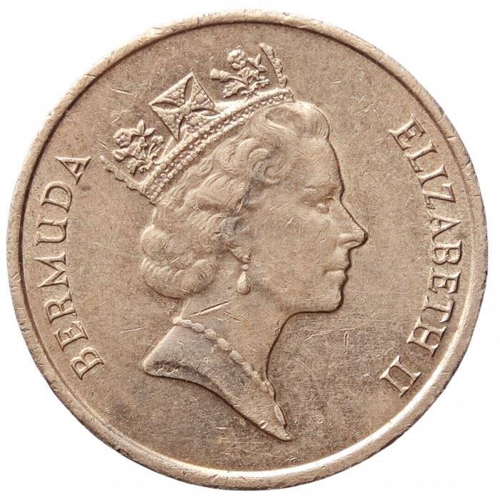 Bermuda | 1 Cent Coin | Queen Elizabeth II | Wild Boar | KM44 | 1986 - 1990