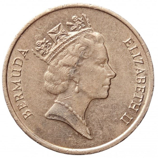 Bermuda | 1 Cent Coin | Queen Elizabeth II | Wild Boar | KM44 | 1986 - 1990