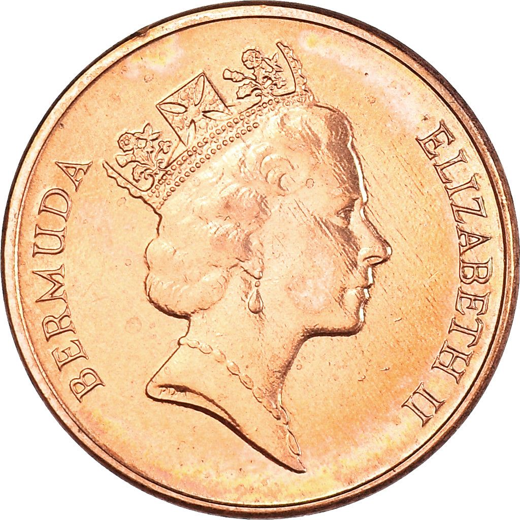 Bermuda | 1 Cent Coin | Queen Elizabeth II | Wild Boar | KM44b | 1991 - 1998