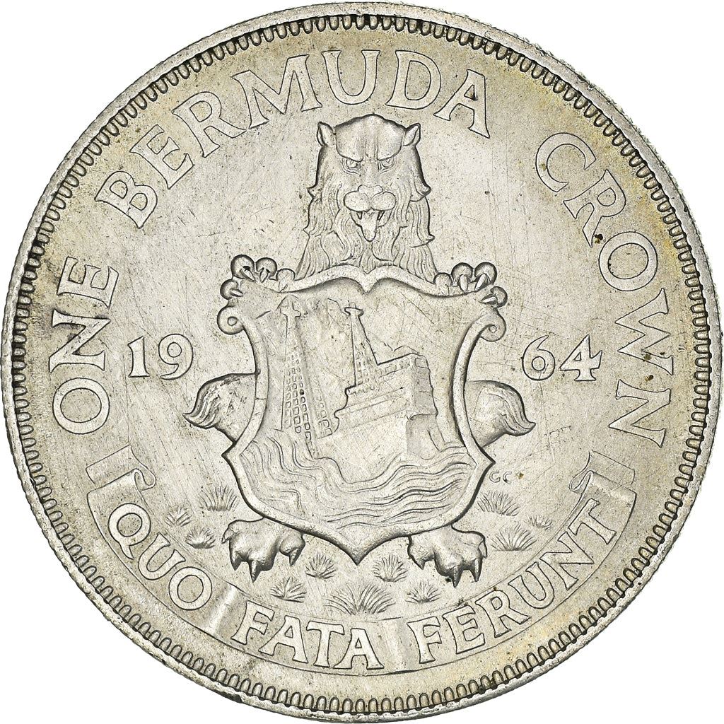 Bermuda | 1 Crown Coin | Queen Elizabeth II | Lion | KM14 | 1964