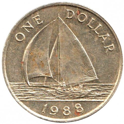 Bermuda | 1 Dollar Coin | Bermuda Fitted Dinghy | Sailing Boat | KM56 | 1988 - 1997