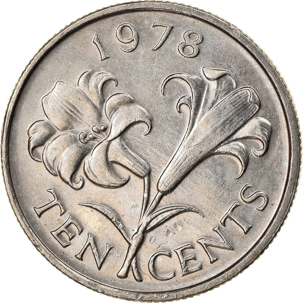 Bermuda | 10 Cents Coin | Queen Elizabeth II | Bermuda Lily | KM17 | 1970 - 1985