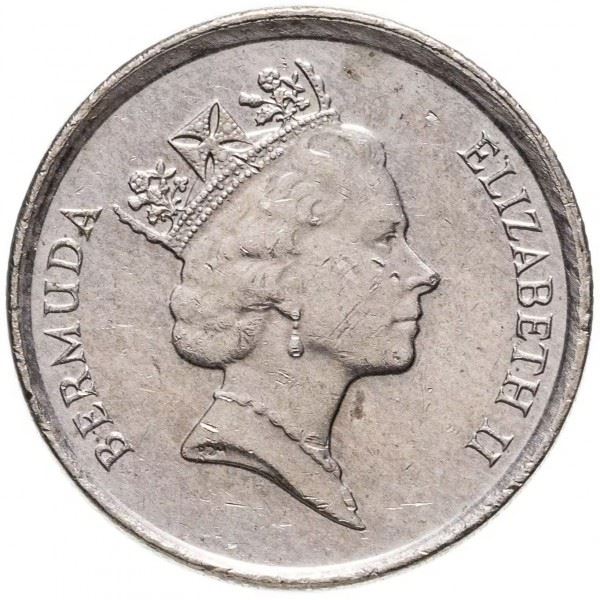 Bermuda | 10 Cents Coin | Queen Elizabeth II | Bermuda Lily | KM46 | 1986 - 1998