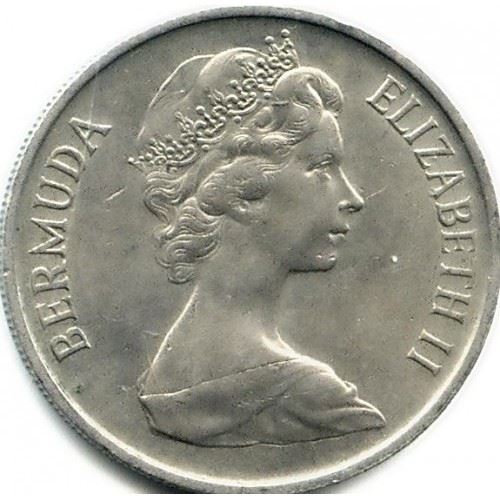 Bermuda | 25 Cents Coin | Queen Elizabeth II | White-Tailed Tropicbird | KM18 | 1970 - 1985