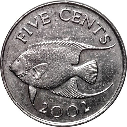 Bermuda | 5 Cents Coin | Queen Elizabeth II | Angelfish | KM108 | 1999 - 2019