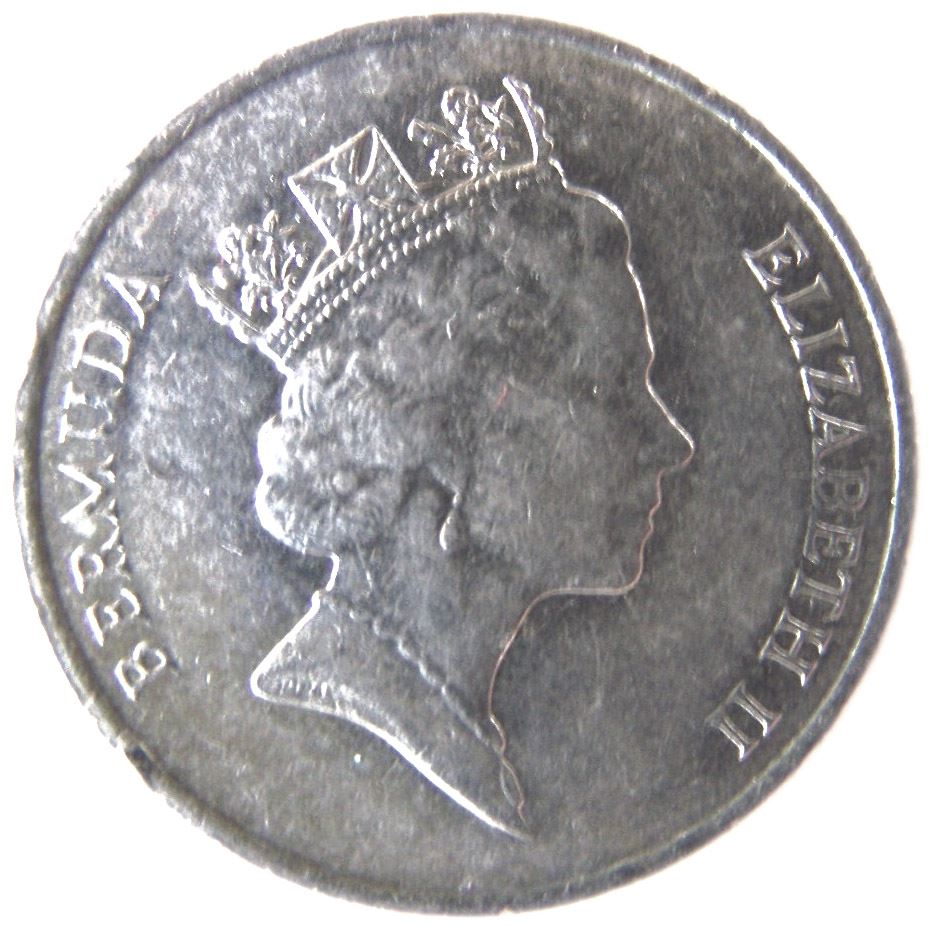 Bermuda | 5 Cents Coin | Queen Elizabeth II | Angelfish | KM45 | 1986 - 1998