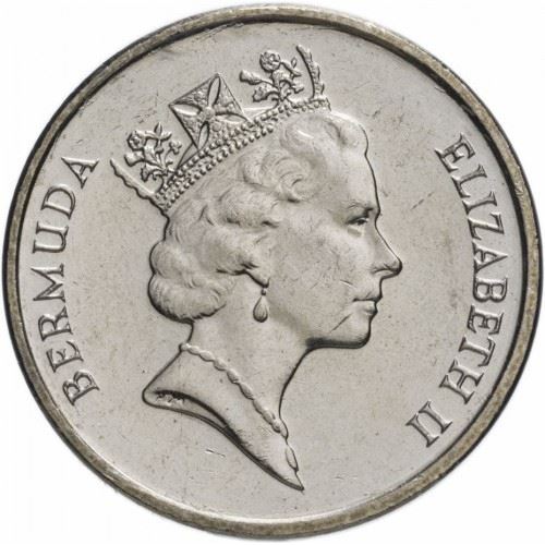 Bermuda | 5 Cents Coin | Queen Elizabeth II | Angelfish | KM45 | 1986 - 1998