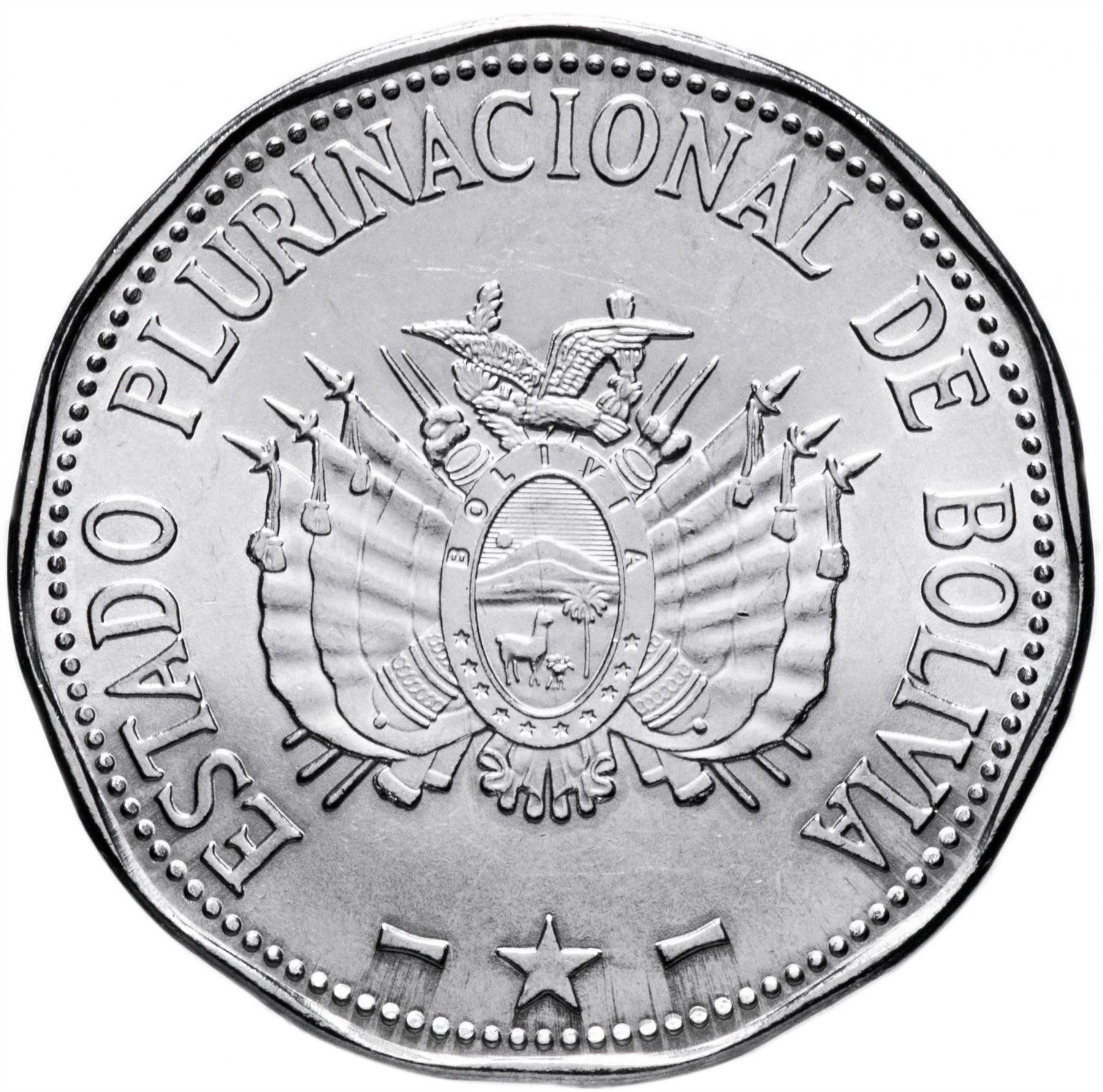 Bolivia 2 Bolivianos Coin | Military | Pacific War | KM220 | 2017