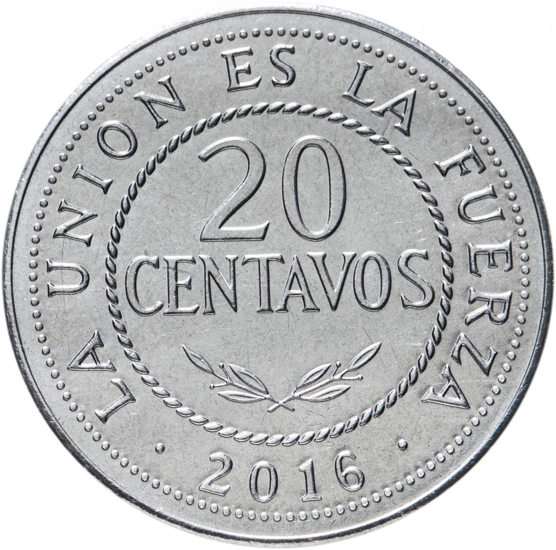 Bolivia 20 Centavos | KM215 | 2010 - 2016