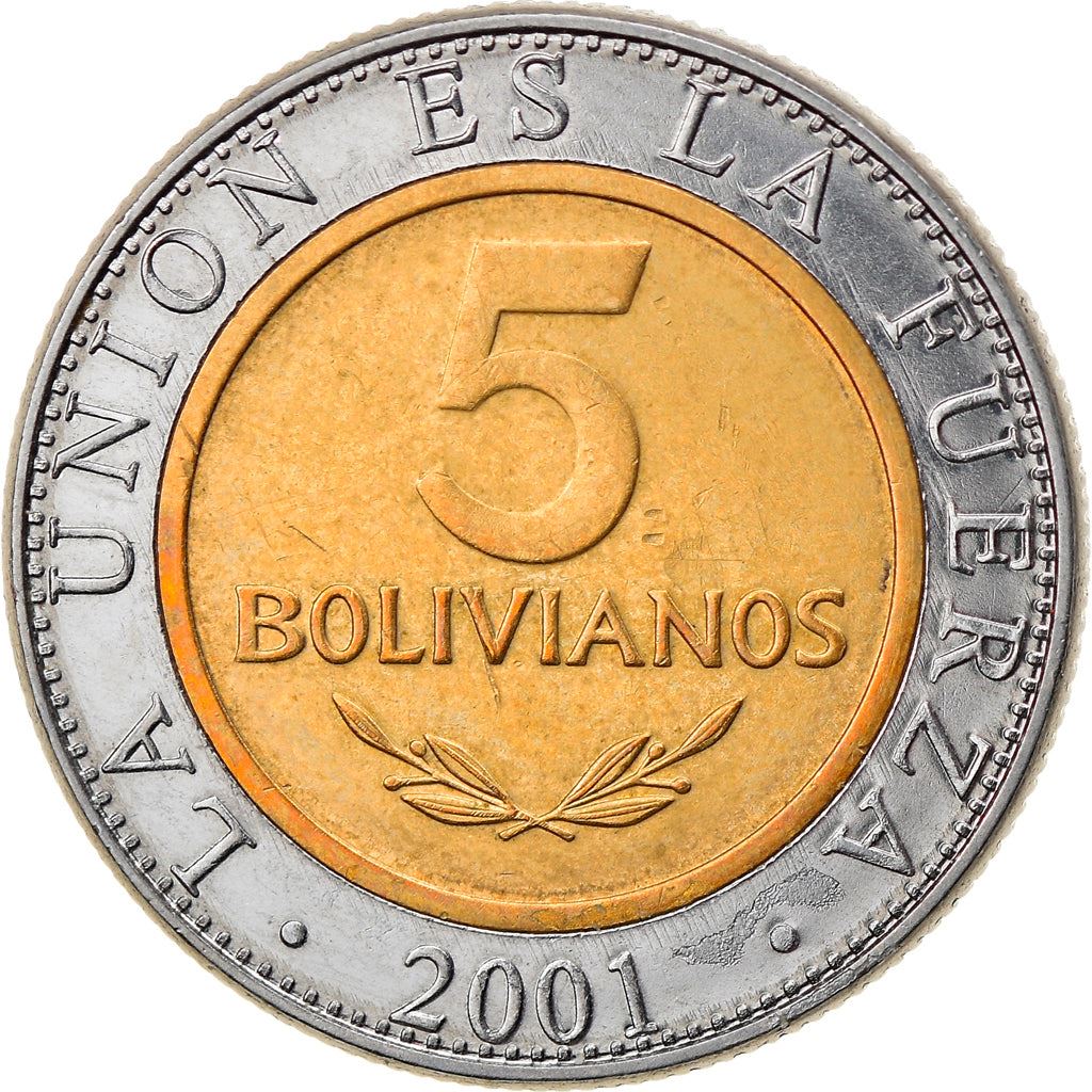 Bolivia 5 Bolivianos | KM212 | 2001 - 2004