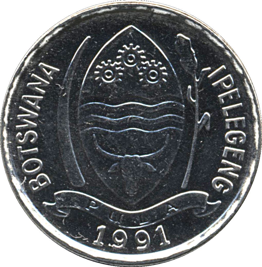 Botswana 10 Thebe Coin | Gemsbok | KM5a | 1991