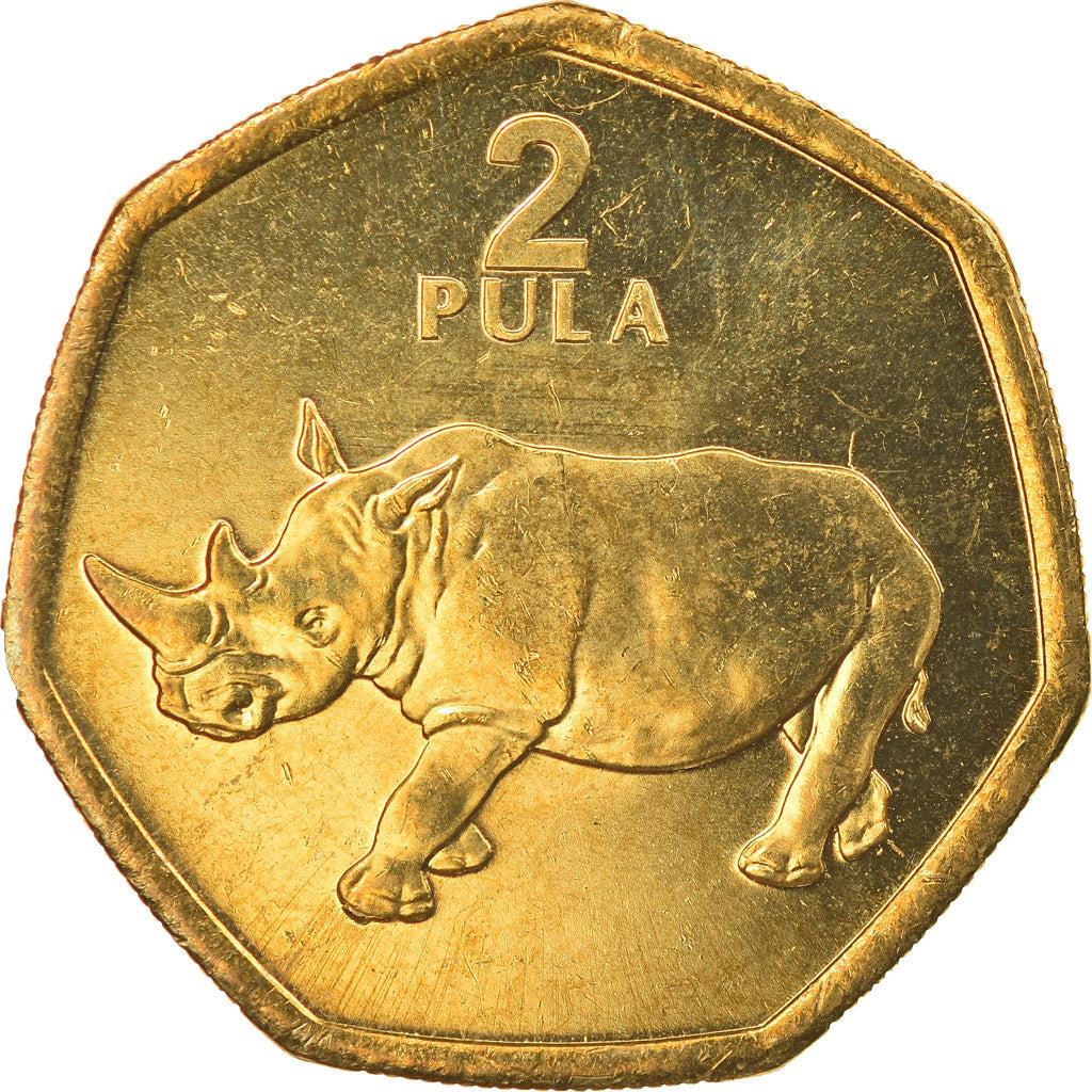 Botswana 2 Pula Coin | White Rhinoceros | Rhino | KM25a | 2004