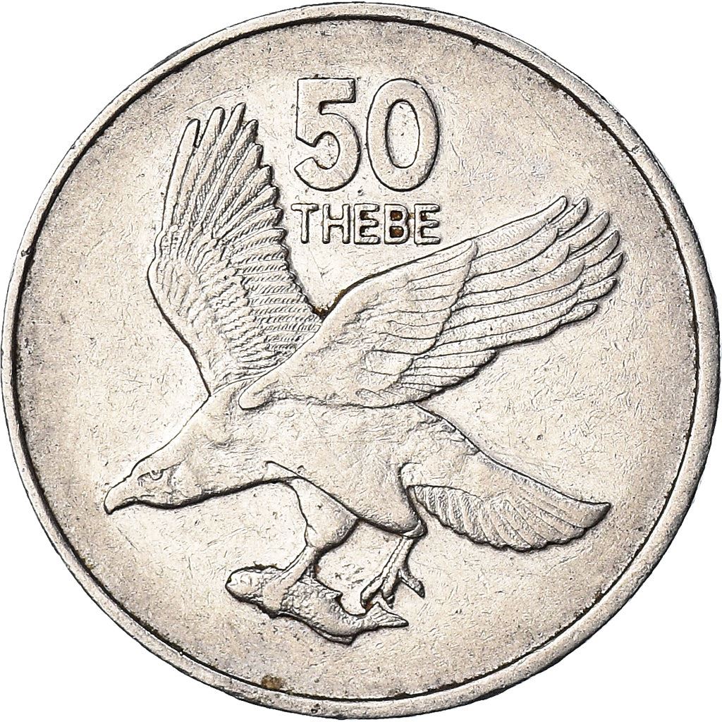 Botswana 50 Thebe Coin | African Fish Eagle | KM29 | 1996 - 2001