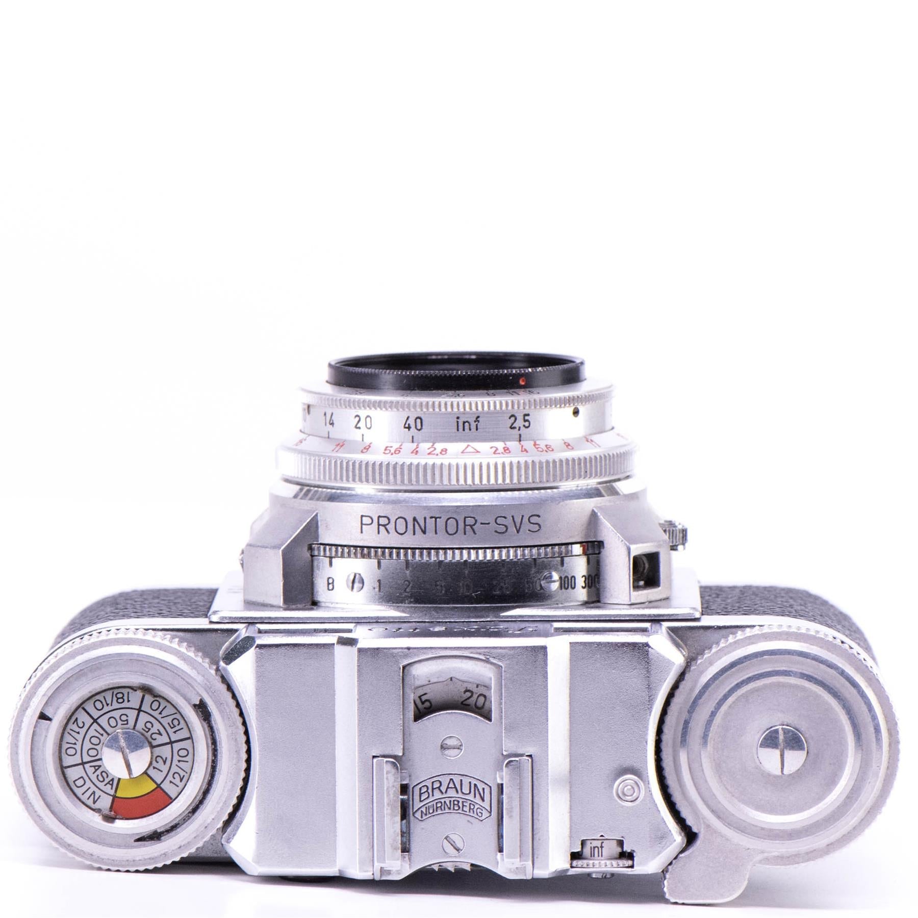 Braun Paxette II Camera | 45mm f2.8 lens | White | Germany | 1952 - 1956