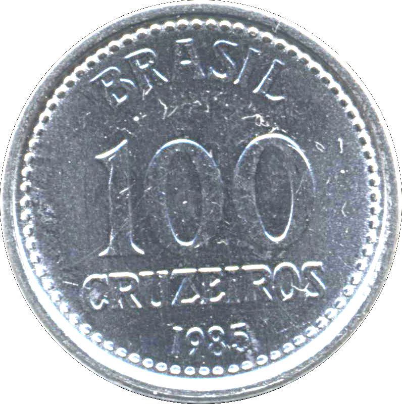 Brazil | 100 Cruzeiros Coin | KM595 | 1985 - 1986