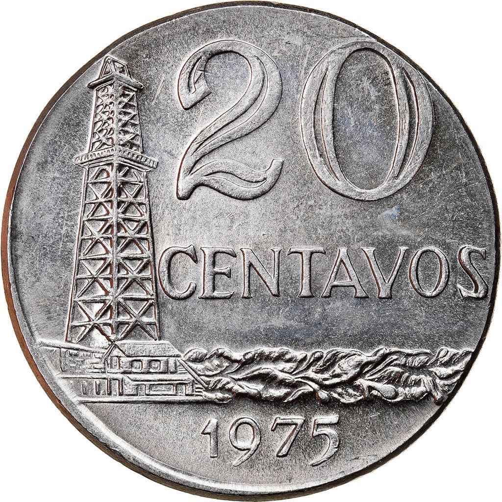 Brazil | 20 Centavos Coin | Oil Well | KM579.1a | 1975 - 1979