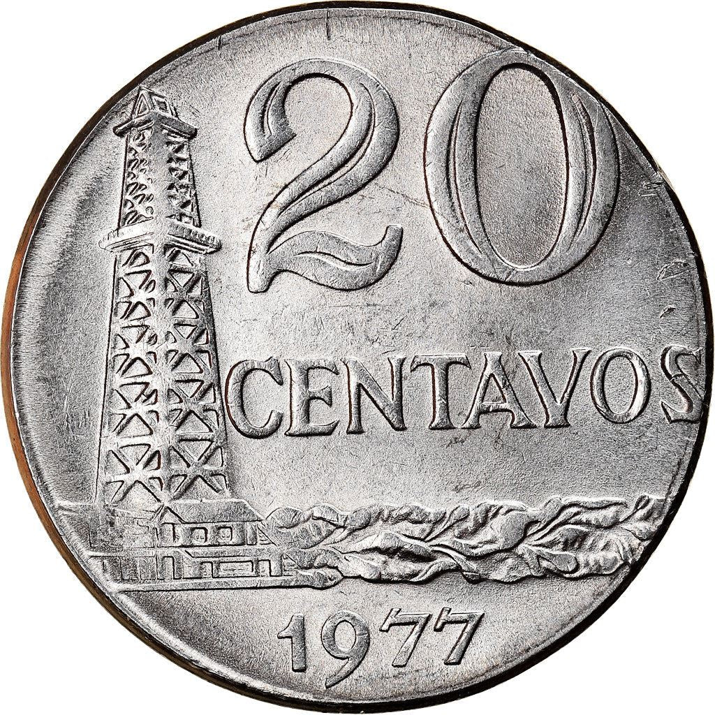 Brazil | 20 Centavos Coin | Oil Well | KM579.1a | 1975 - 1979