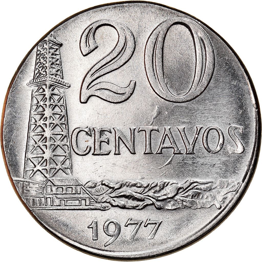 Brazil | 20 Centavos Coin | Oil Well | KM579.1a | 1975 - 1979