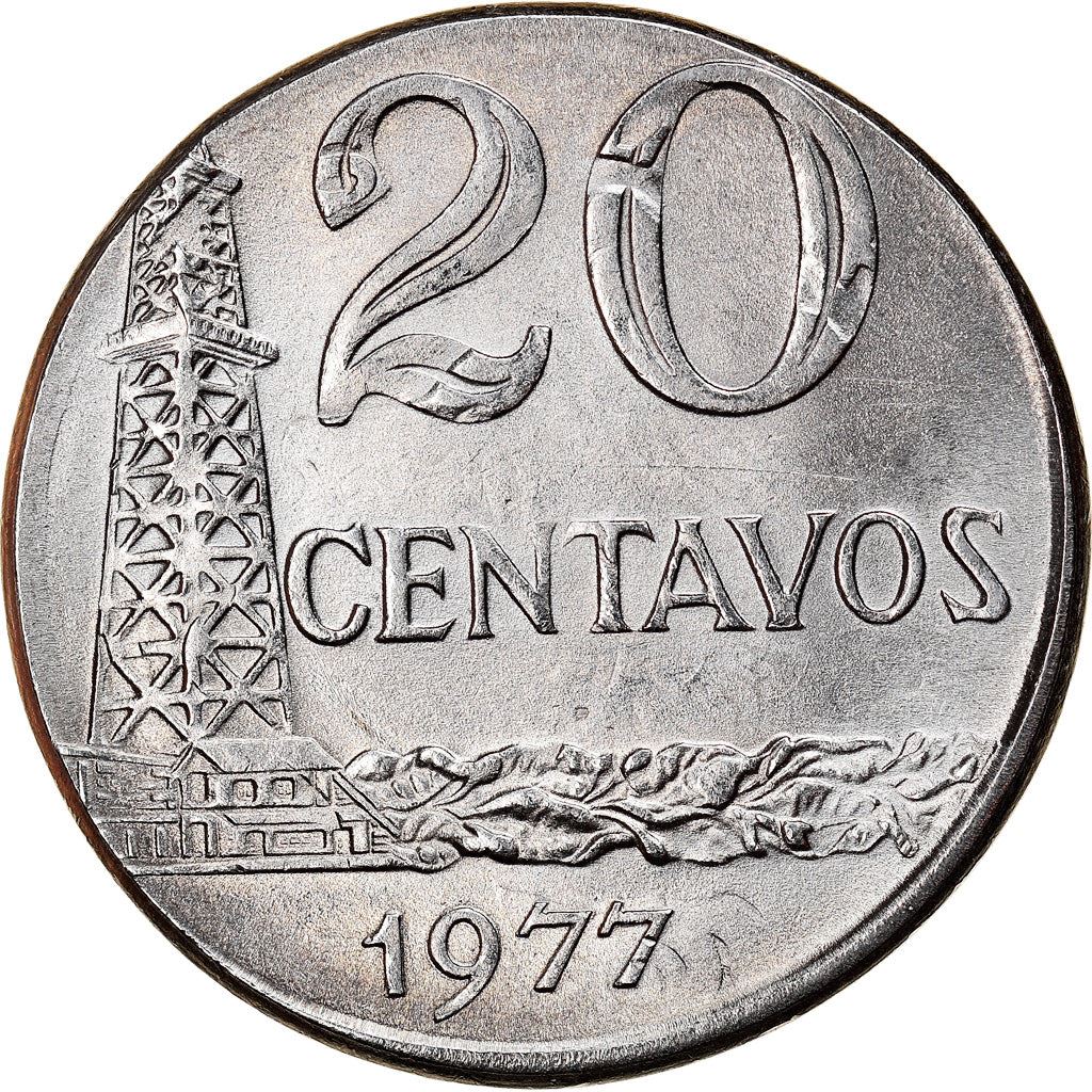 Brazil | 20 Centavos Coin | Oil Well | KM579.1a | 1975 - 1979