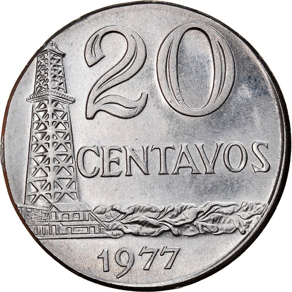 Brazil | 20 Centavos Coin | Oil Well | KM579.1a | 1975 - 1979