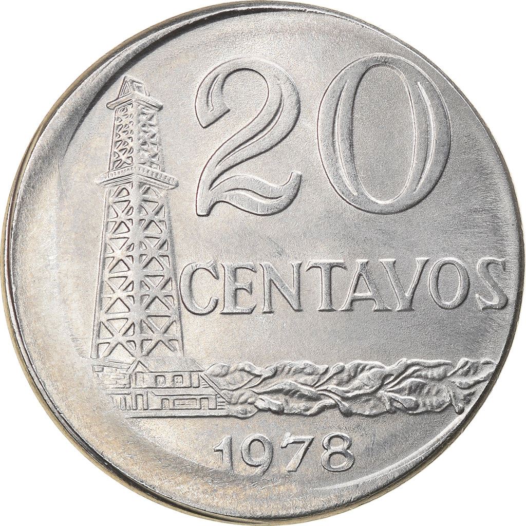 Brazil | 20 Centavos Coin | Oil Well | KM579.1a | 1975 - 1979