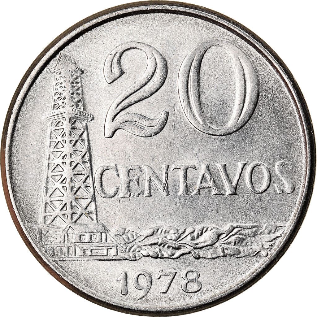 Brazil | 20 Centavos Coin | Oil Well | KM579.1a | 1975 - 1979