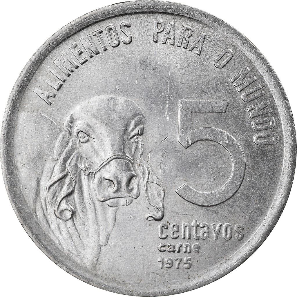 Brazil 5 Centavos Coin | FAO | Zebu | KM587.1 | 1975 - 1978