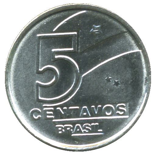 Brazil 5 Centavos Fisherman Coin KM612 1989 - 1990