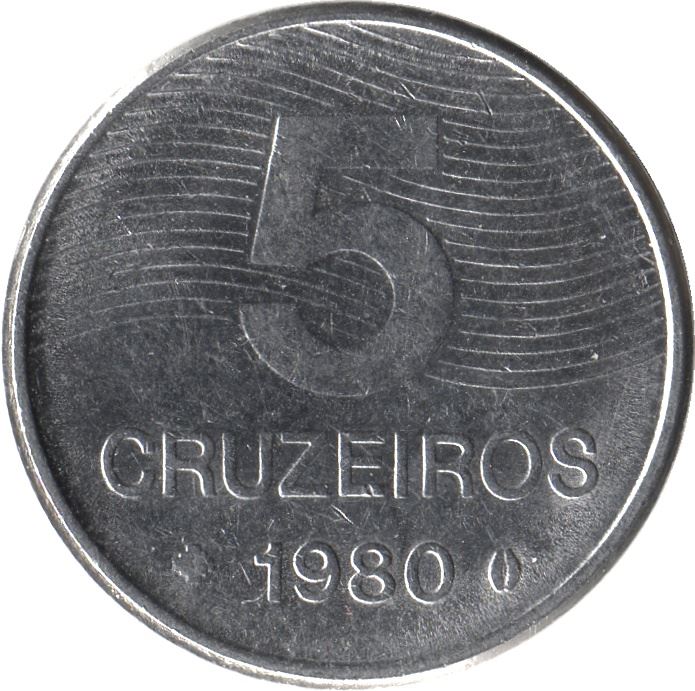 Brazil | 5 Cruzeiros Coin | KM591 | 1980 - 1984