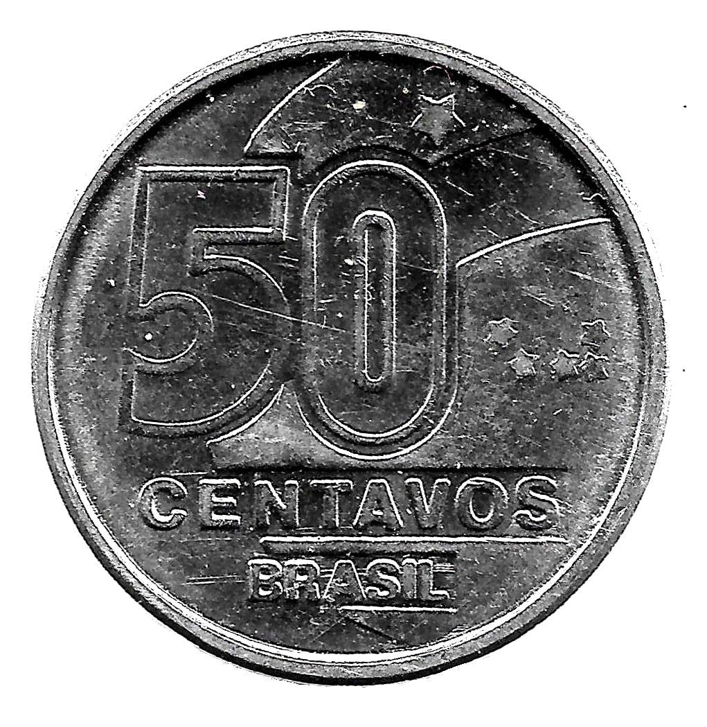 Brazil 50 Centavos Rendeira Coin KM614 1989 - 1990