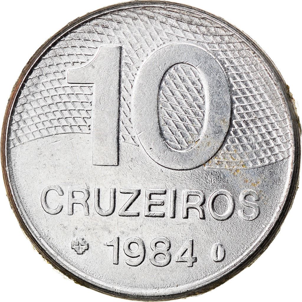 Brazilian 10 Cruzeiros Coin | KM592.1 | Brazil's main roads map | 1980 - 1984