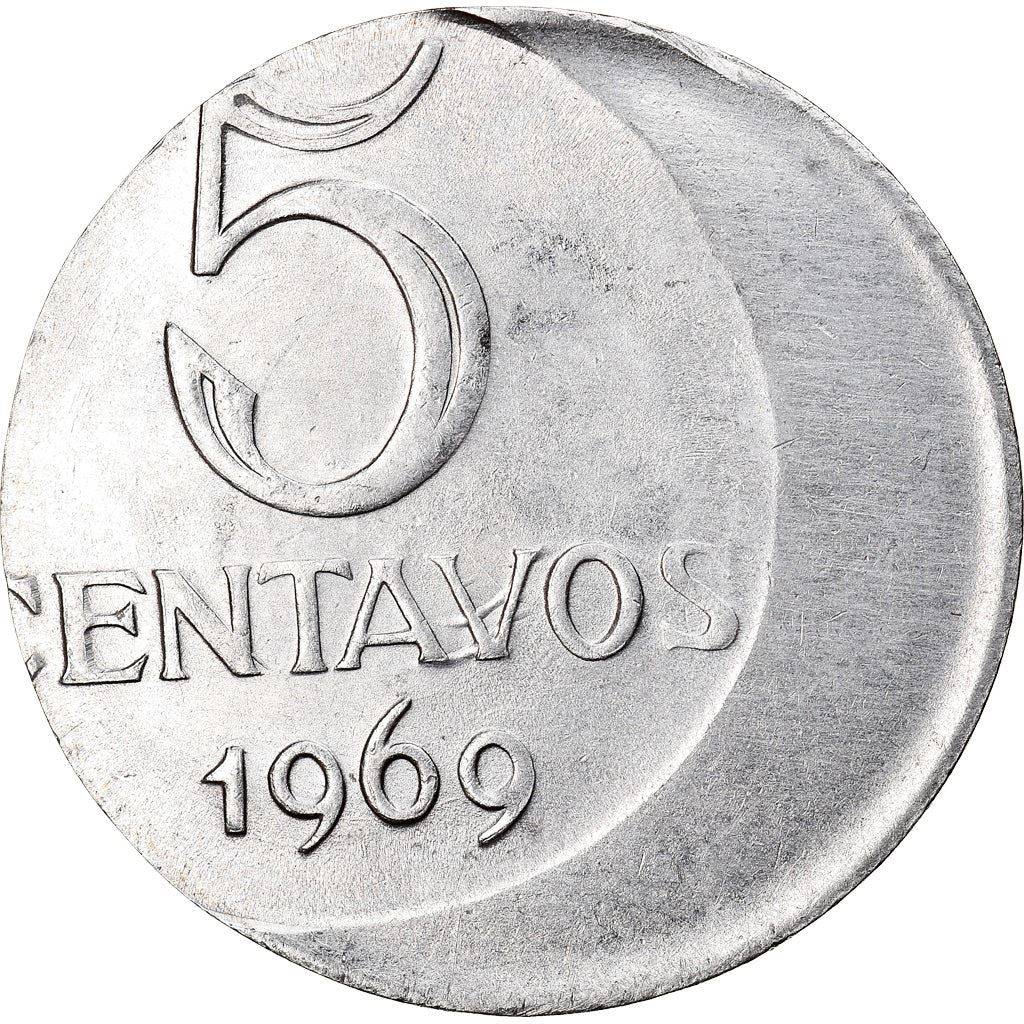 Brazilian 5 Centavos Coin | KM577.2 | Brazil's effigy of Liberty | 1969 - 1975