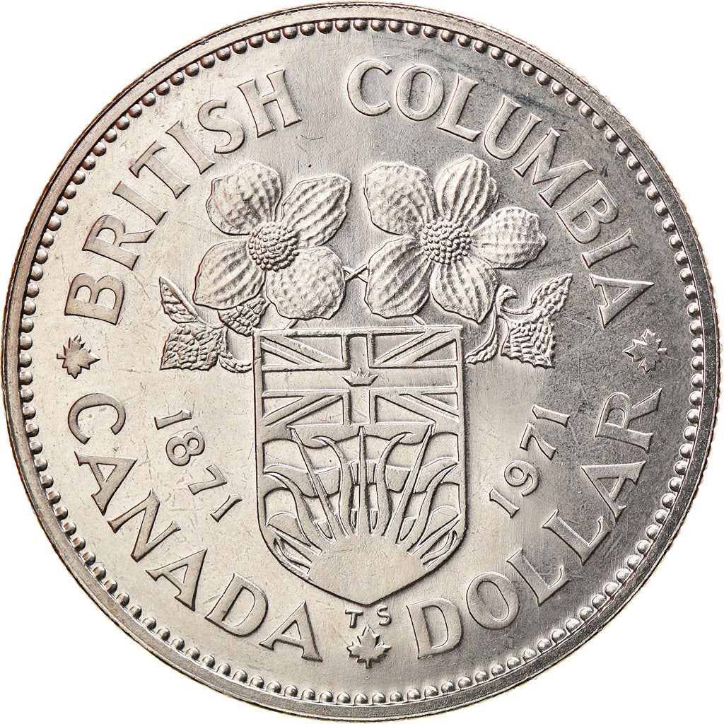 Canada 1 Dollar Coin | Queen Elizabeth II | British Columbia | KM79 | 1971