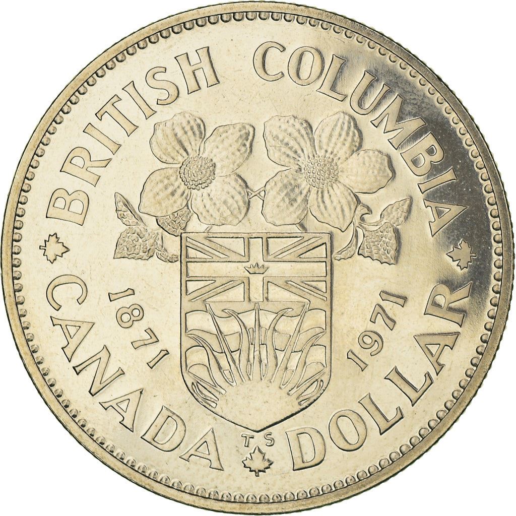 Canada 1 Dollar Coin | Queen Elizabeth II | British Columbia | KM79 | 1971