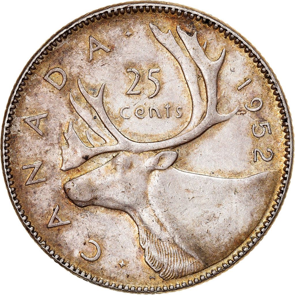 Canada 25 Cents Coin | King George VI | Reindeer | KM44 | 1948 - 1952