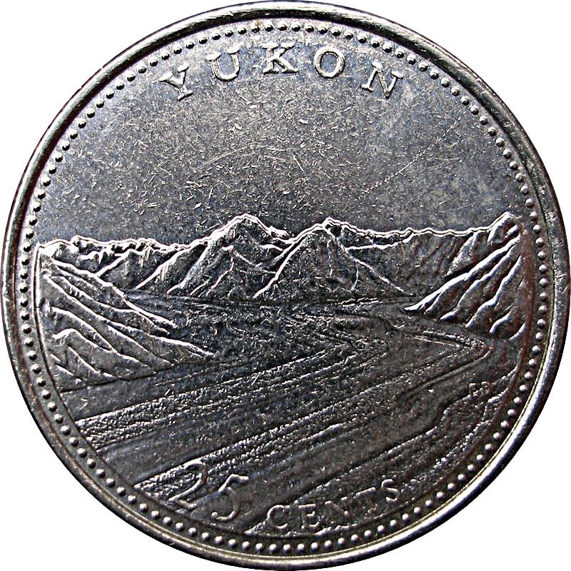 Canada 25 Cents Coin | Queen Elizabeth II | Kaskawulsh Glacier | KM220 | 1992