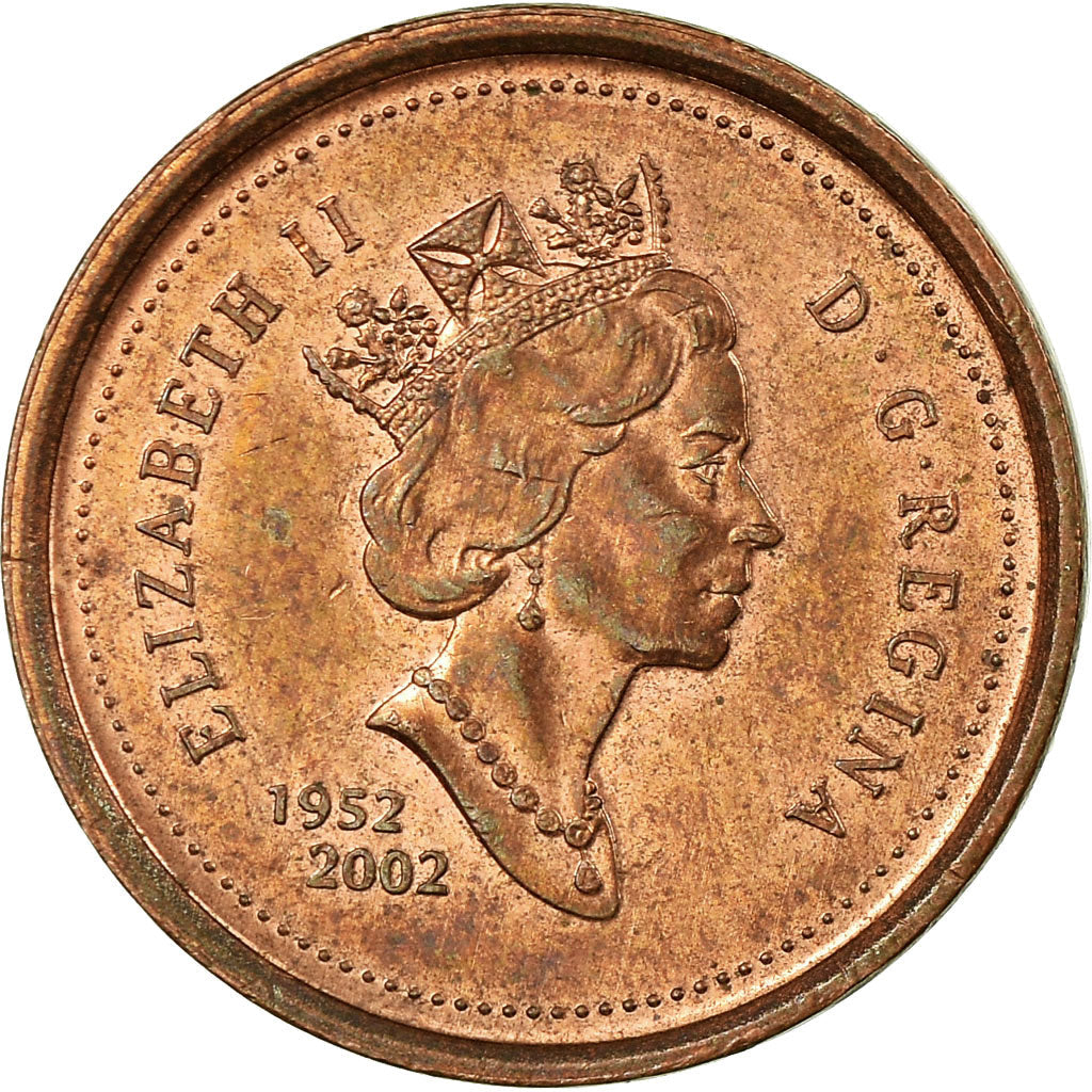 Canada Coin Canadian 1 Cent | Queen Elizabeth II | Golden Jubilee | Maple Leaf | KM445b | 2002