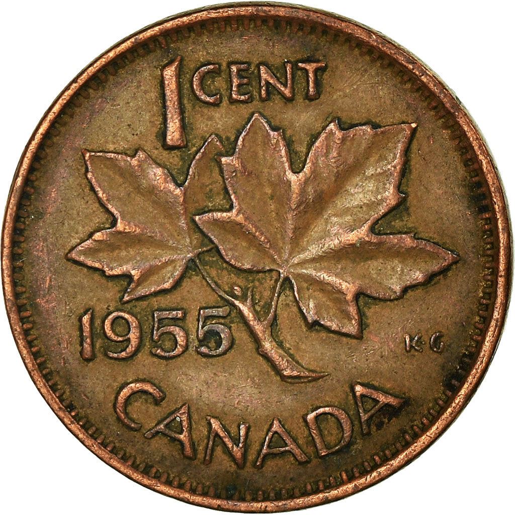 Canada Coin Canadian 1 Cent | Queen Elizabeth II | Maple Leaf | KM49 | 1953 - 1964