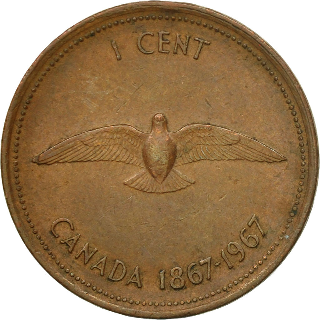 Canada Coin Canadian 1 Cent | Queen Elizabeth II | Rock Dove | KM65 | 1967