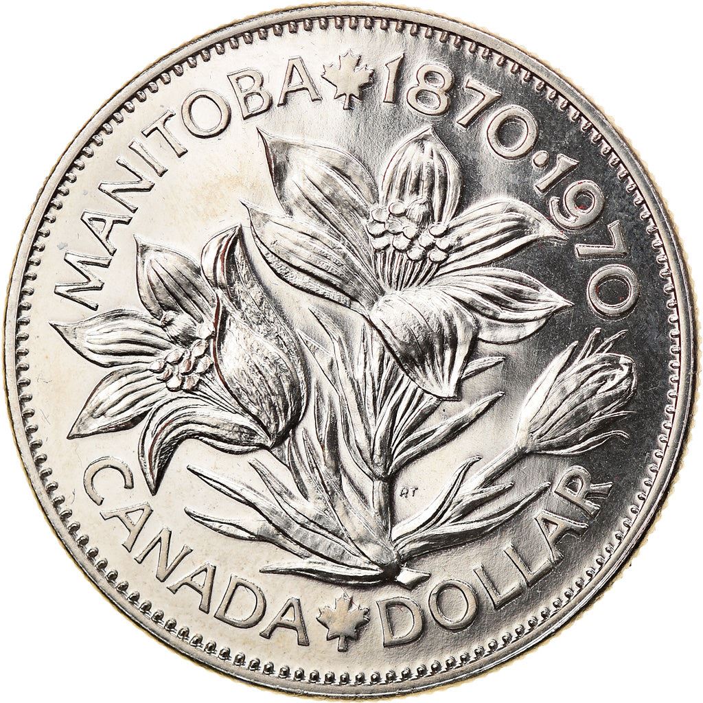 Canada Coin Canadian 1 Dollar | Queen Elizabeth II | Pasque Flower | KM78 | 1970