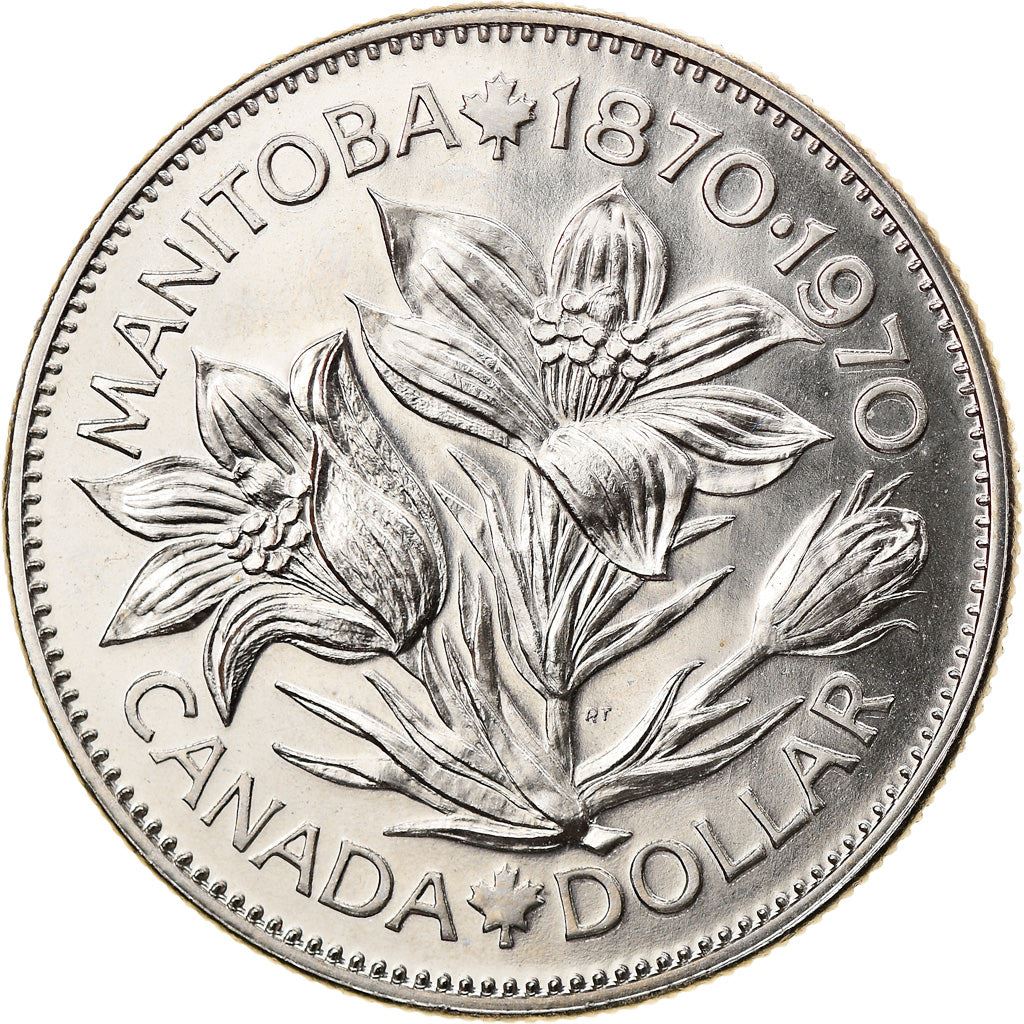 Canada Coin Canadian 1 Dollar | Queen Elizabeth II | Pasque Flower | KM78 | 1970