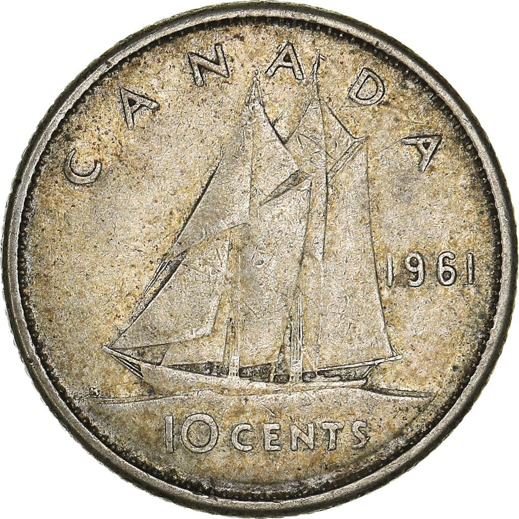 Canada Coin Canadian 10 Cents | Queen Elizabeth II | Bluenose Racing Ship | KM51 | 1953 - 1964