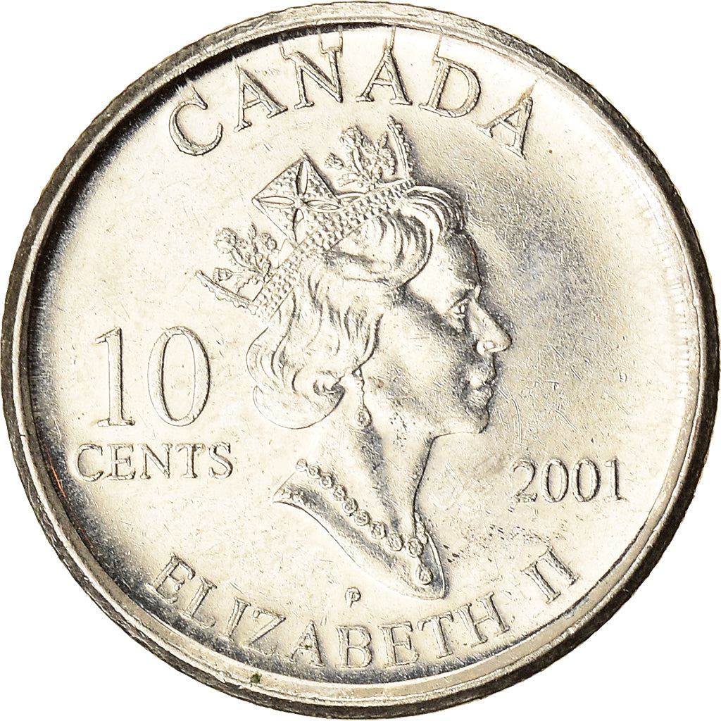 Canada Coin Canadian 10 Cents | Queen Elizabeth II | Year of Volunteers | KM412 | 2001