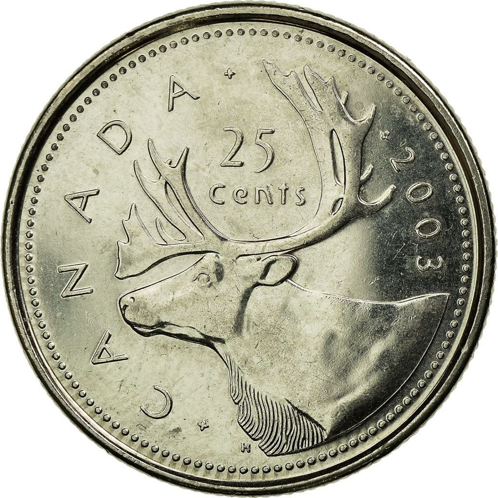 Canada Coin Canadian 25 Cents | Elizabeth II | Reindeer | KM493 | 2003 - 2021