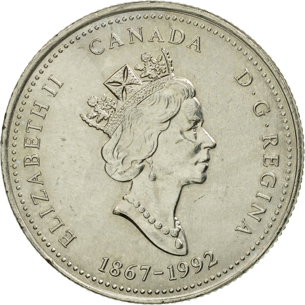 Canada Coin Canadian 25 Cents | Queen Elizabeth II | British Columbia | KM232 | 1992