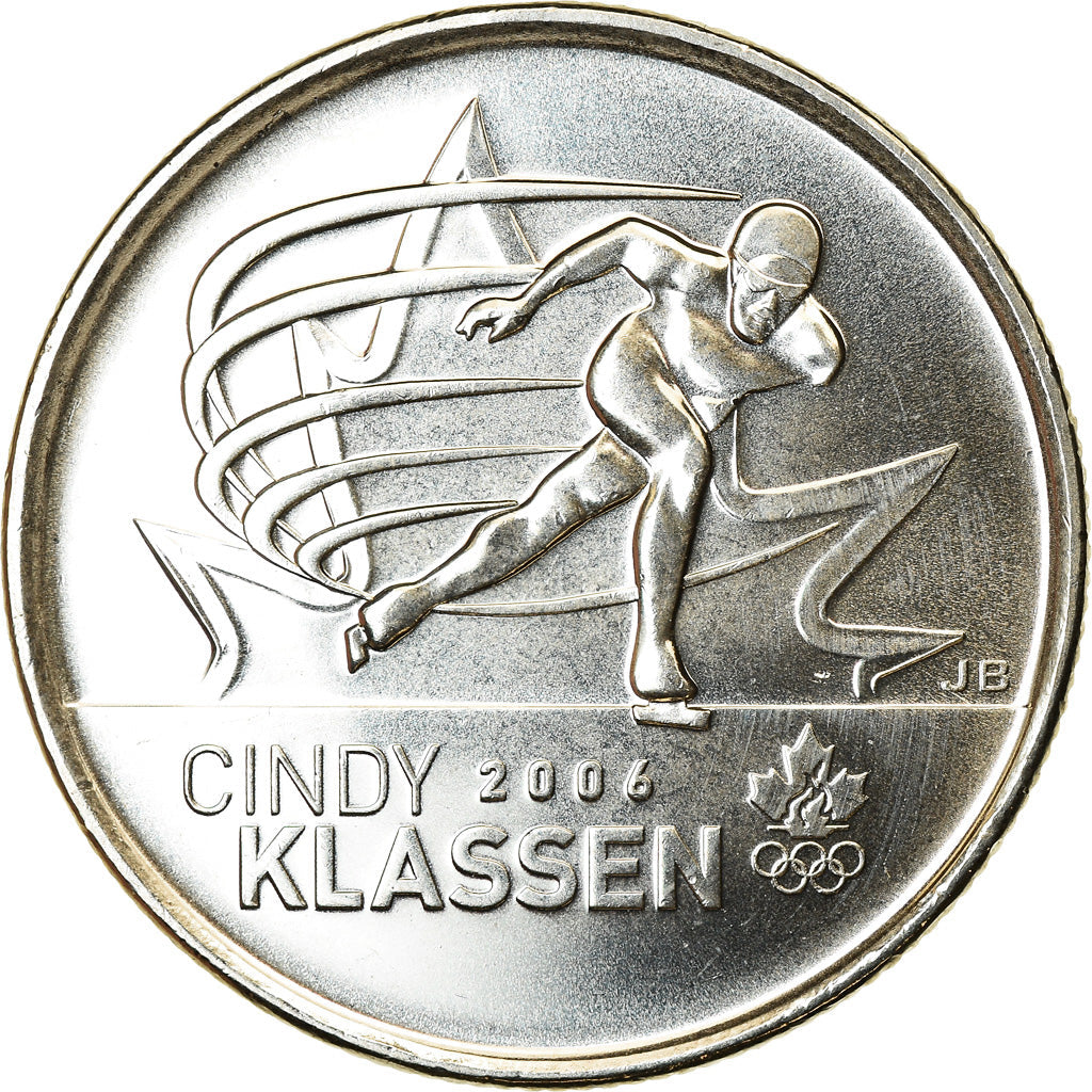 Canada Coin Canadian 25 Cents | Queen Elizabeth II | Cindy Klassen | Speed Skating | KM1065 | 2009