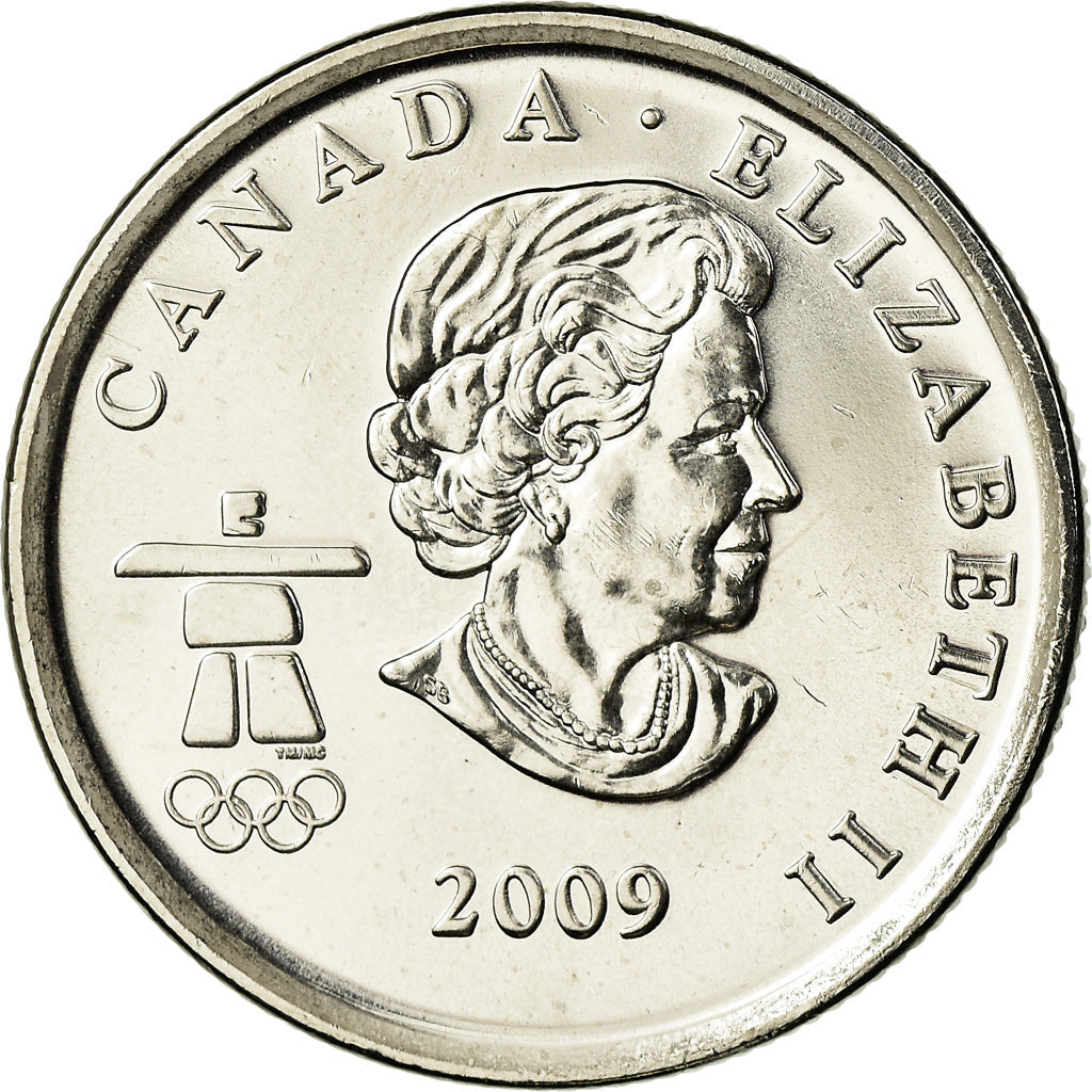 Canada Coin Canadian 25 Cents | Queen Elizabeth II | Cross Country Skiing | Maple Leaf | KM840 | 2009