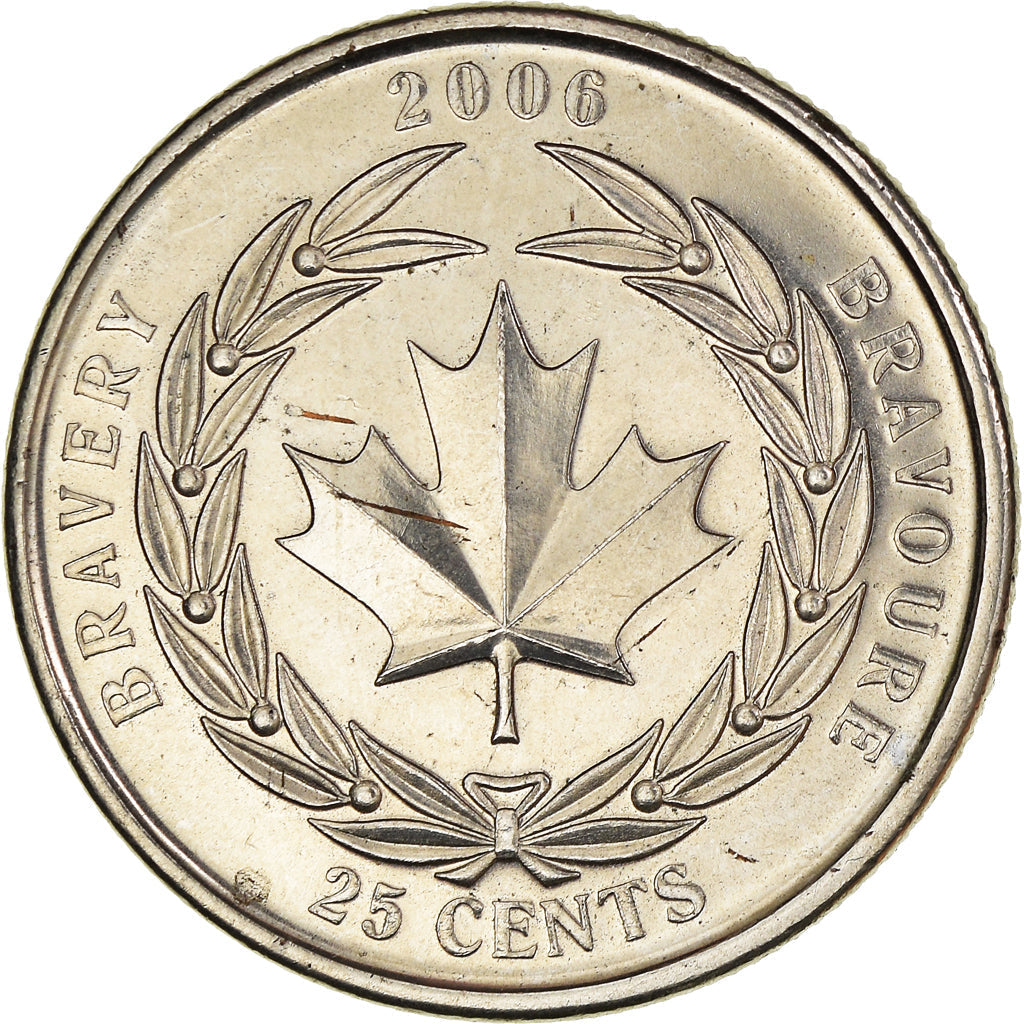 Canada Coin Canadian 25 Cents | Queen Elizabeth II | Medal of Bravery | KM629 | 2006